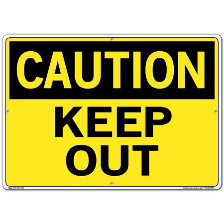 Vestil Aluminum Sign, 14-1/2" H, 20-1/2" W, Aluminum, Rectangle, English, SI-C-31-E-AL-080 SI-C-31-E-AL-080